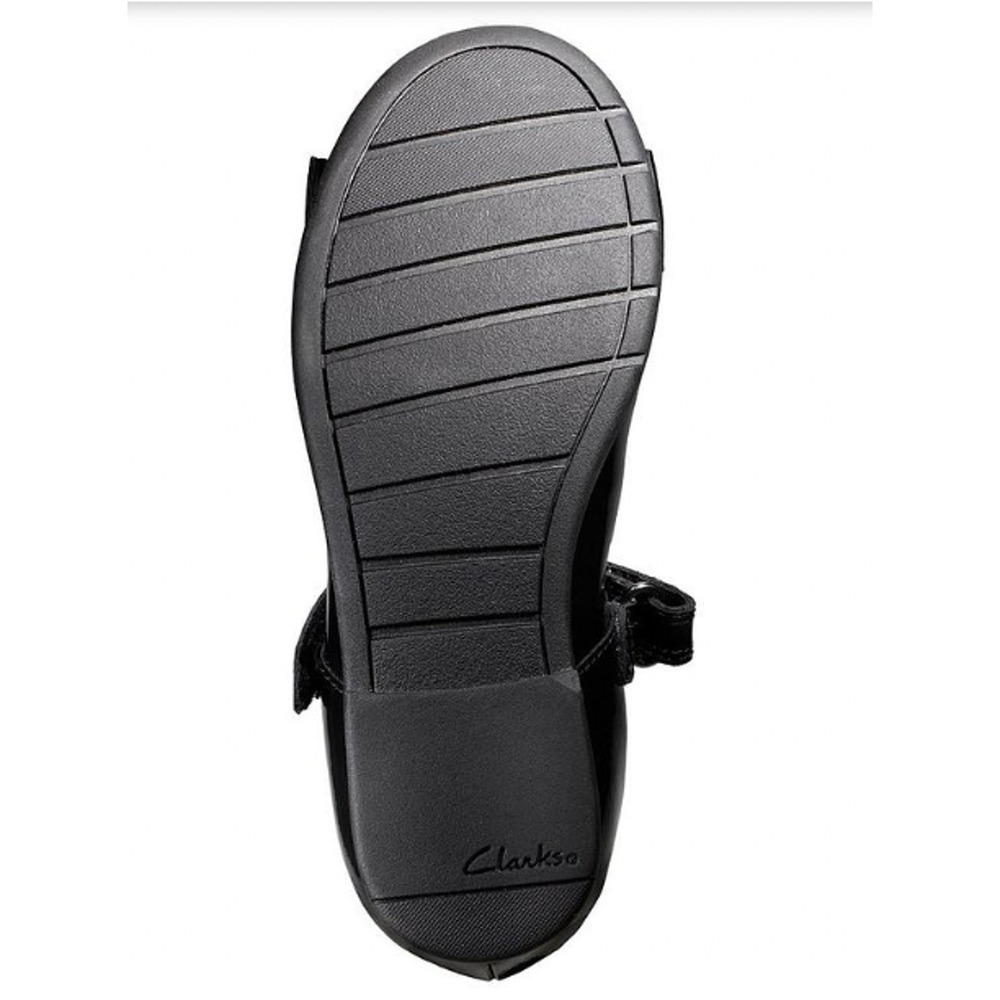 GIRLS CLARKS SCALA TAP K HOOK AND LOOP LOW HEEL LEATHER SMART SCHOOL SHOES - Picture 2 of 5